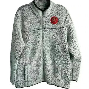 Champion Gray Sherpa Fleece Zip Jacket Size L Terrapins University of Maryland